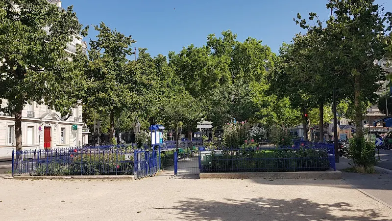 Public park with benches
